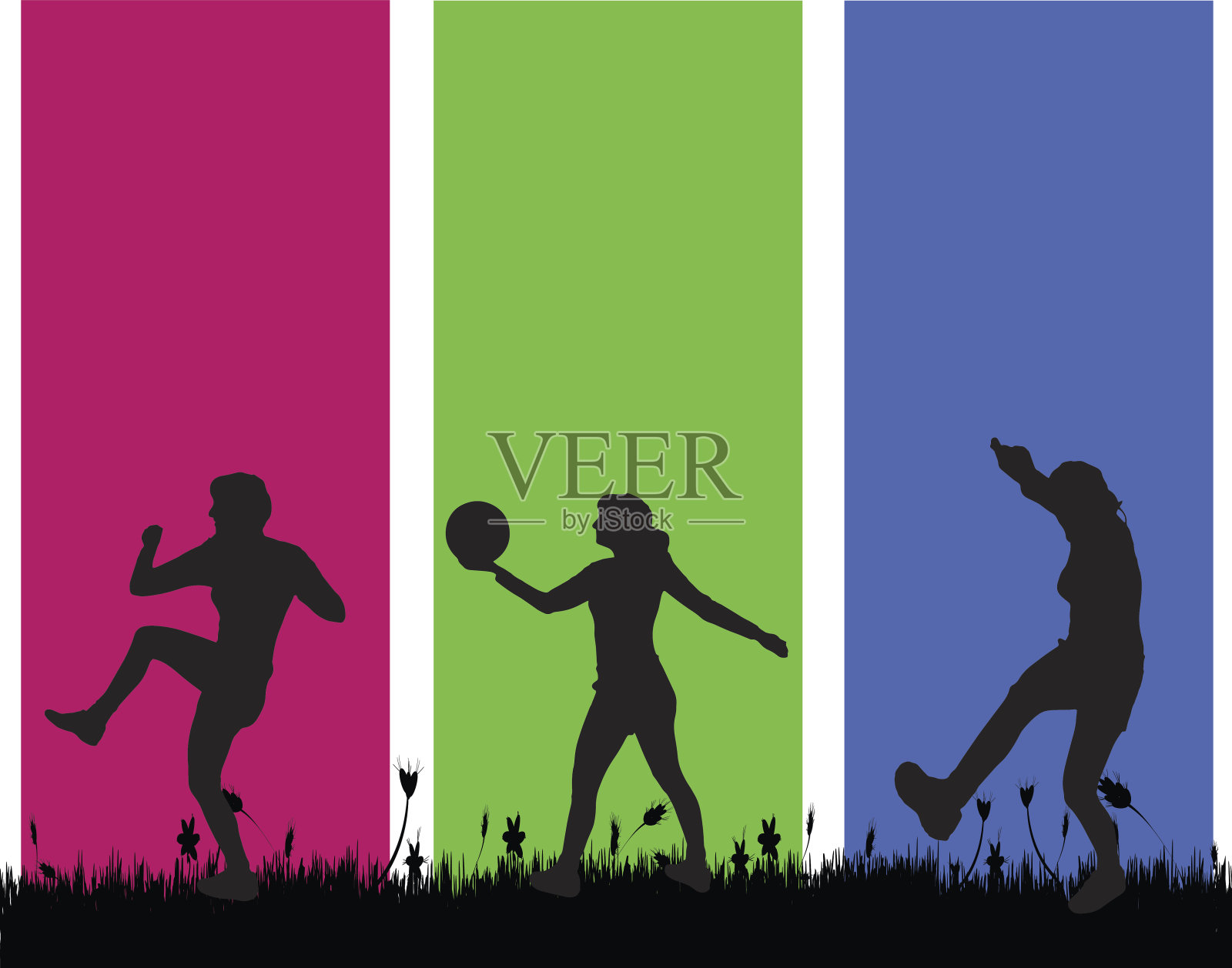 矢量剪影的人。插画图片素材