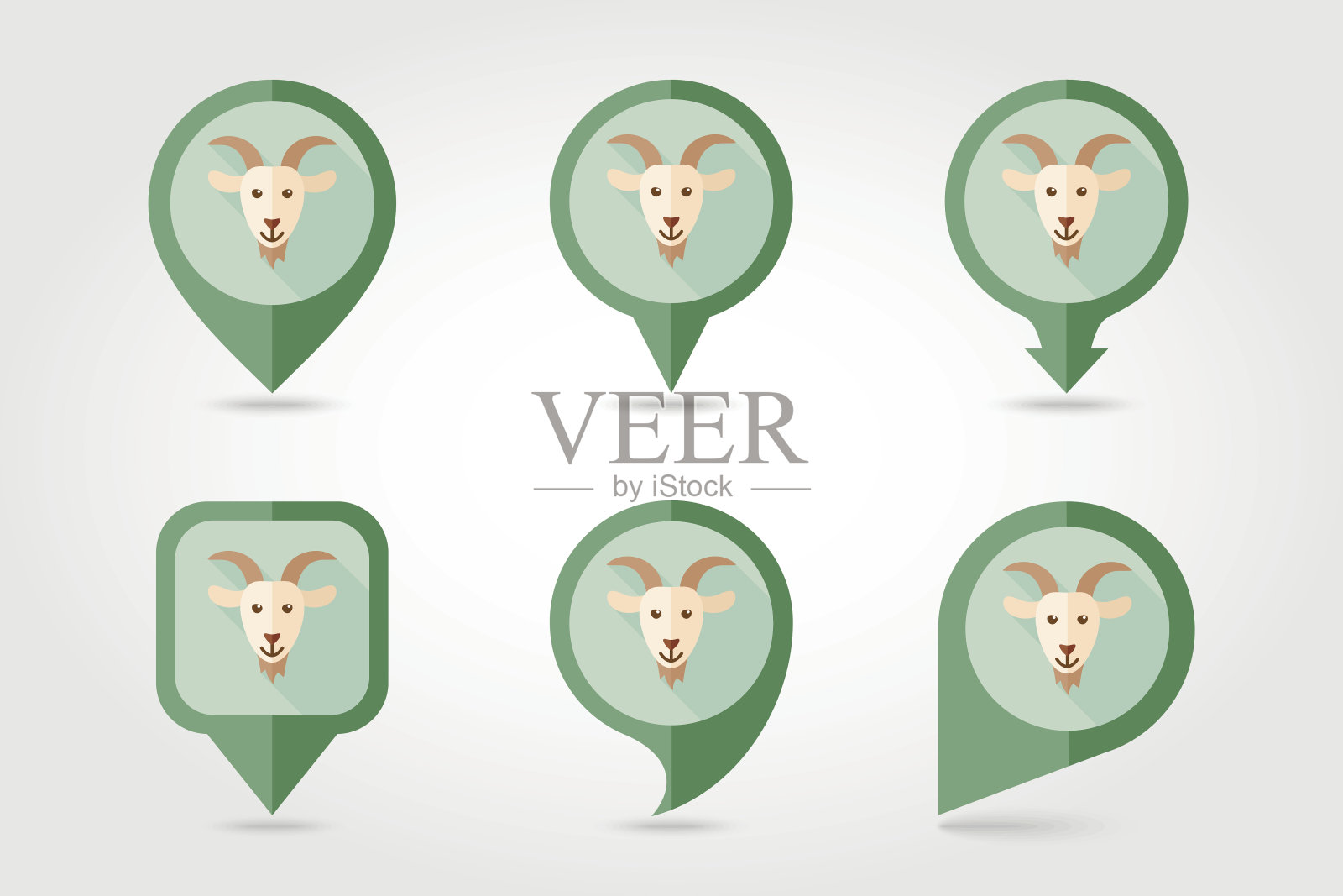 山羊映射引脚图标插画图片素材