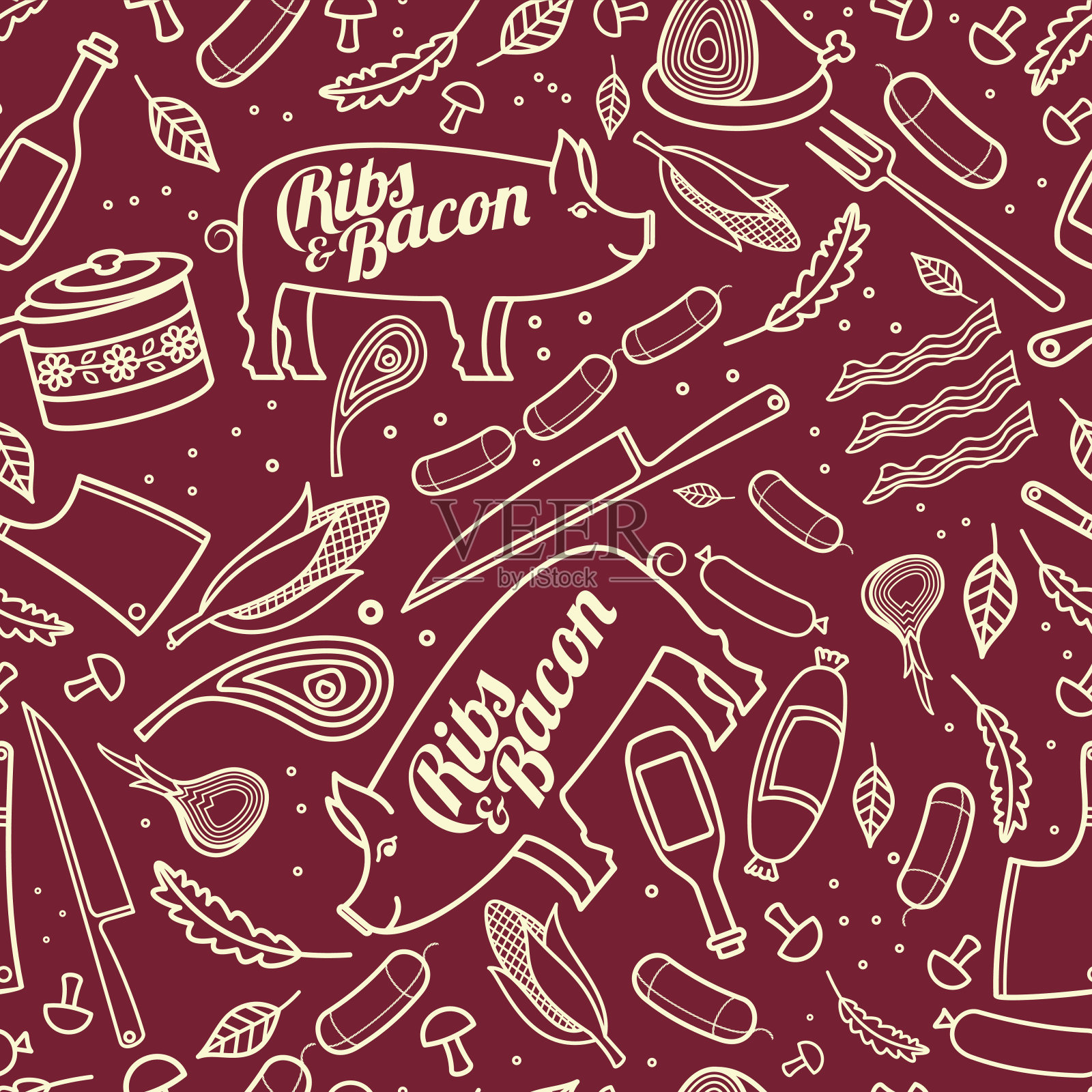 猪肉01插画图片素材