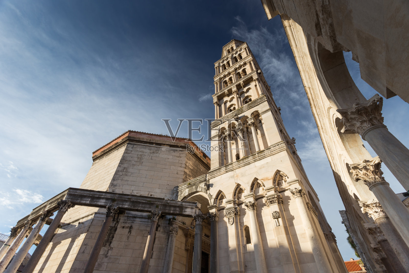 克罗地亚达尔马提亚斯普利特，联合国教科文组织世界遗产照片摄影图片