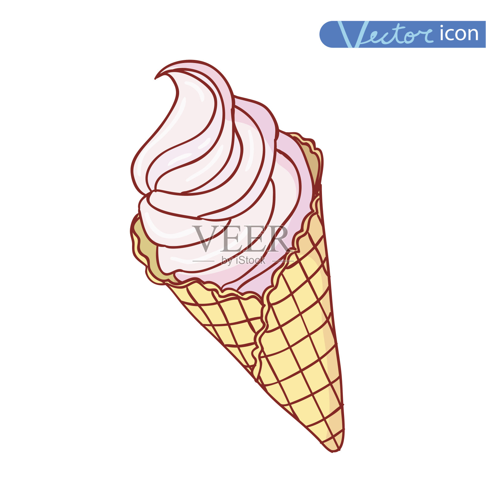 冰淇淋的图标，矢量插图。设计元素图片
