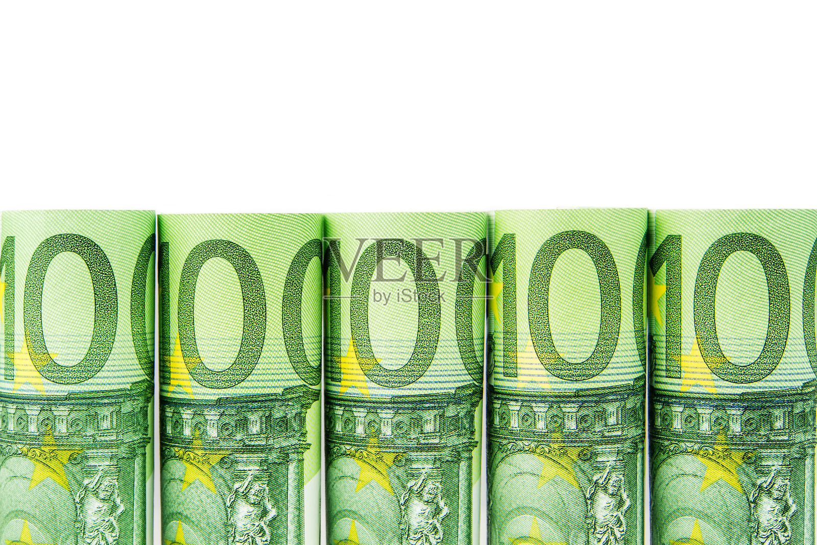 一卷一百欧元钞票照片摄影图片