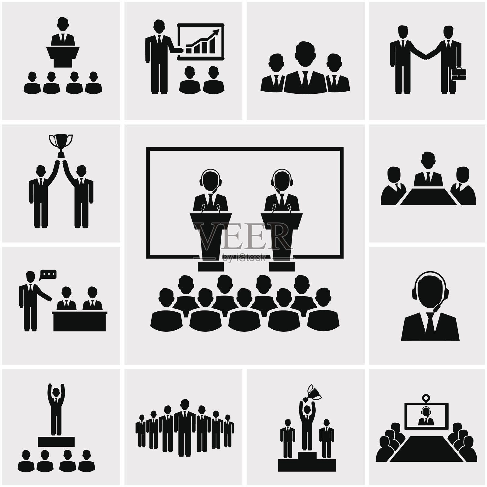 商务会议和演示图标插画图片素材