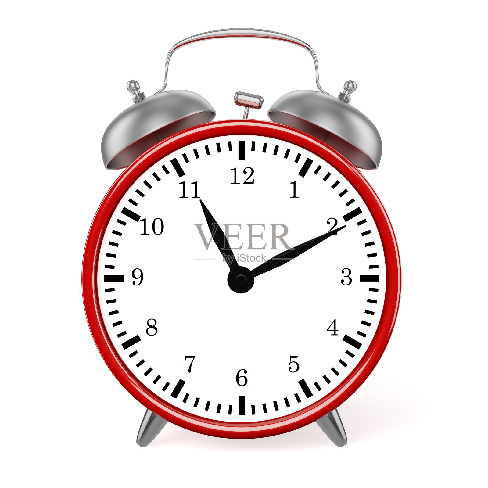 红色复古风格的经典孤立闹钟照片摄影图片