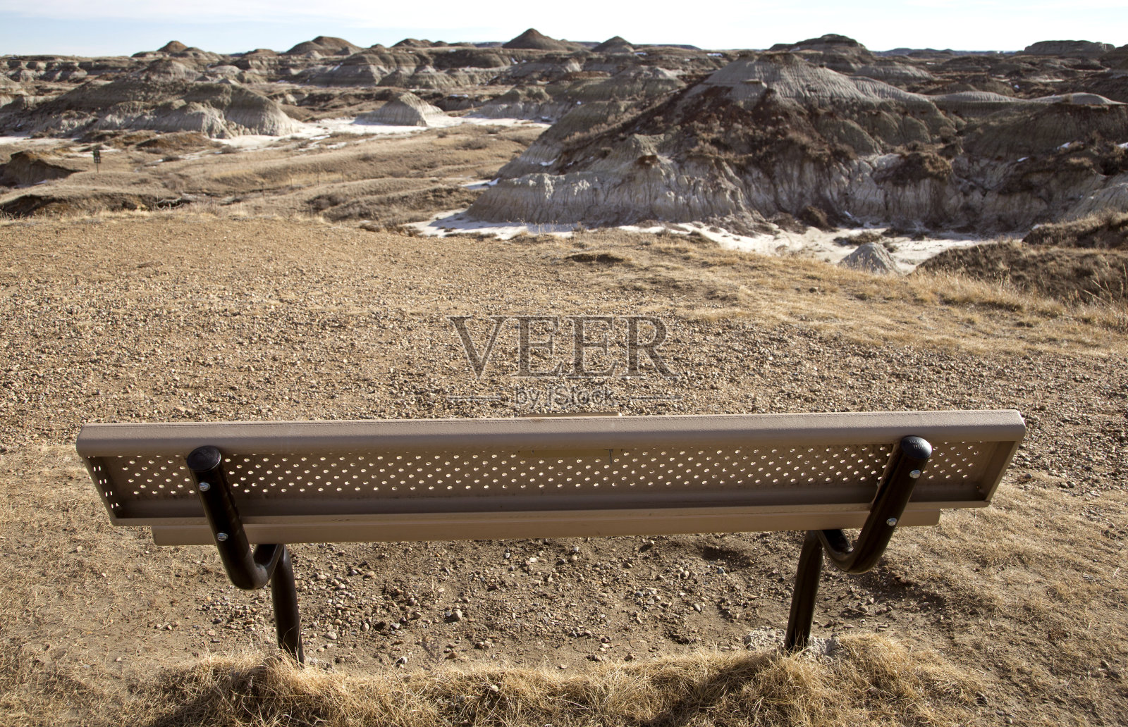 荒地阿尔伯塔长凳视图照片摄影图片