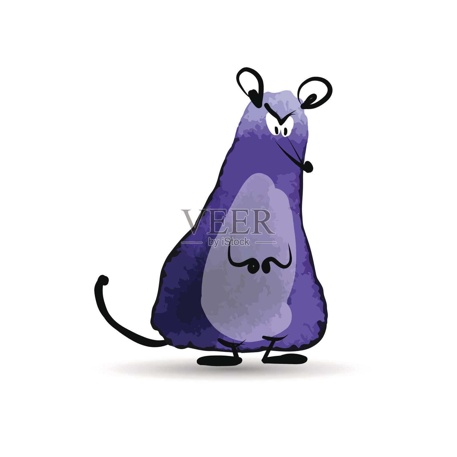 有趣的鼠标。水彩素描为您的设计插画图片素材