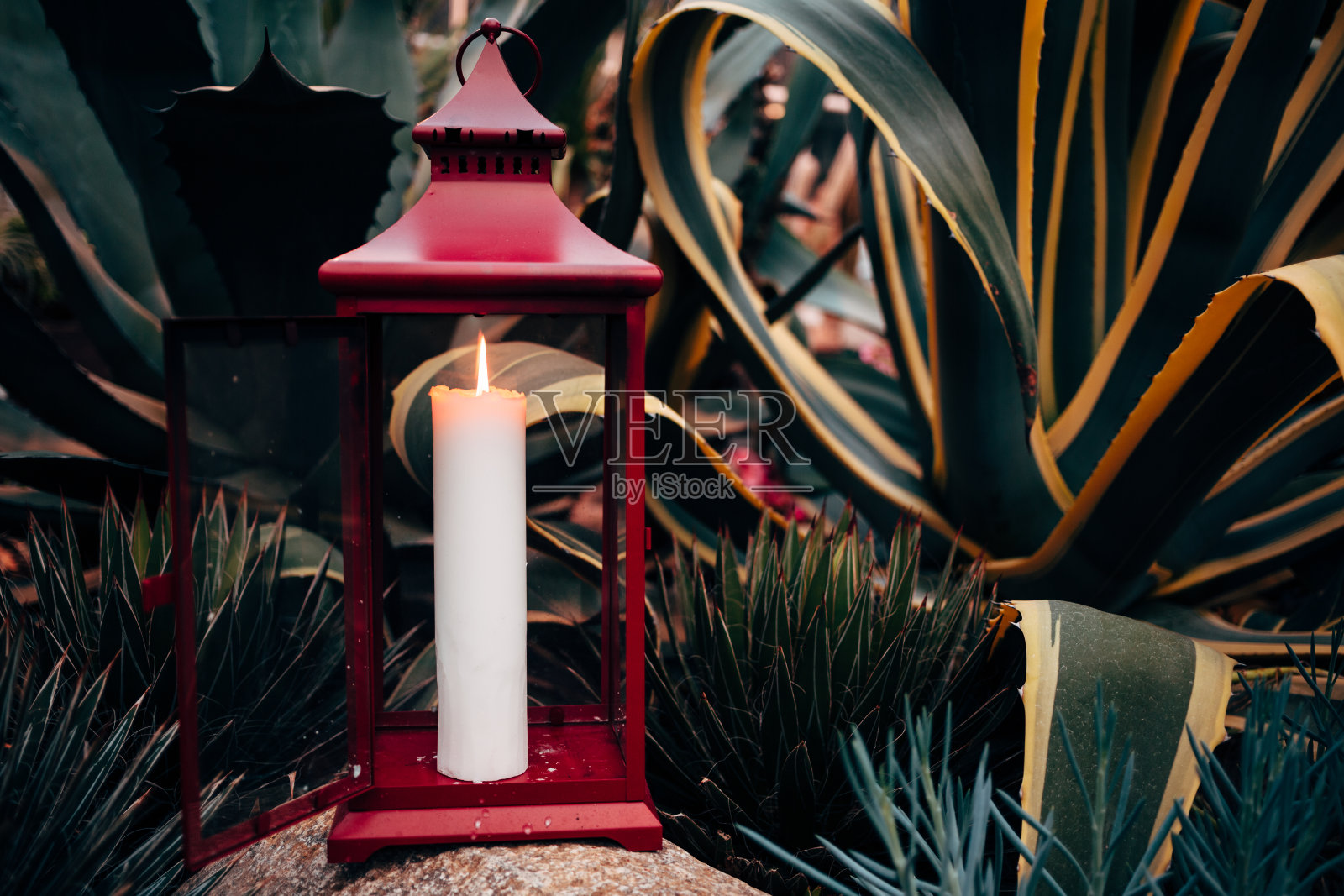 一根在自然背景上燃烧的蜡烛照片摄影图片