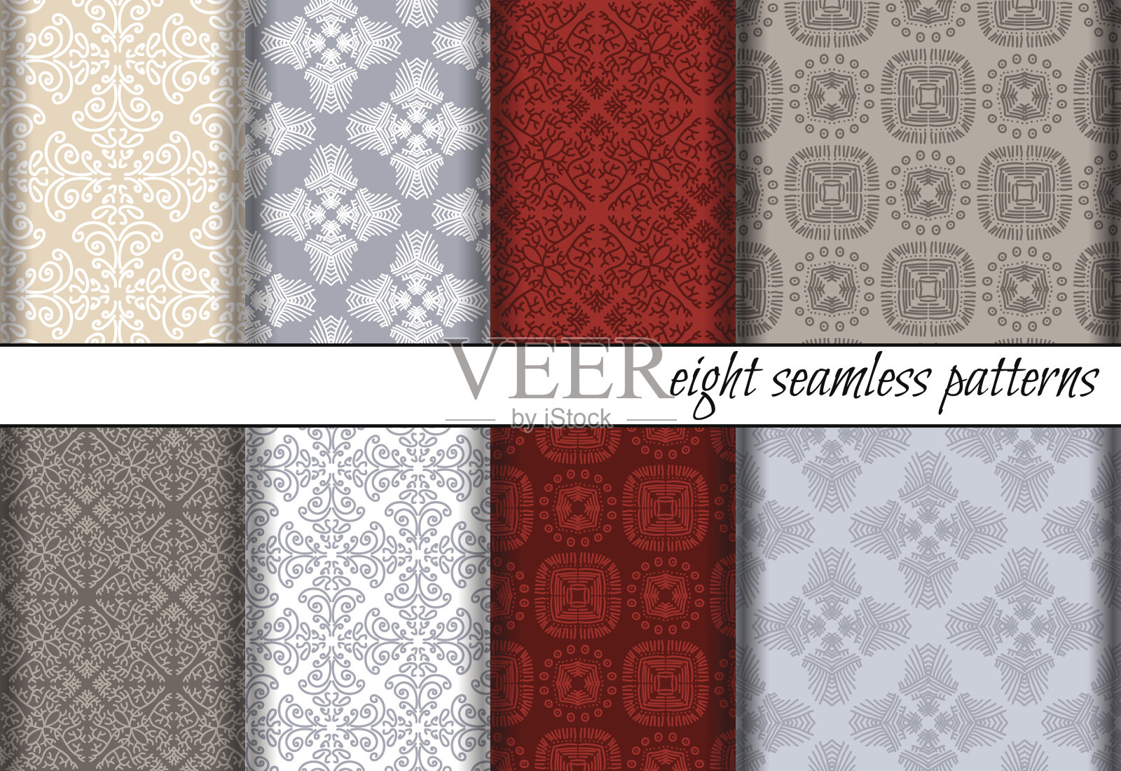 无缝模式的向量集插画图片素材