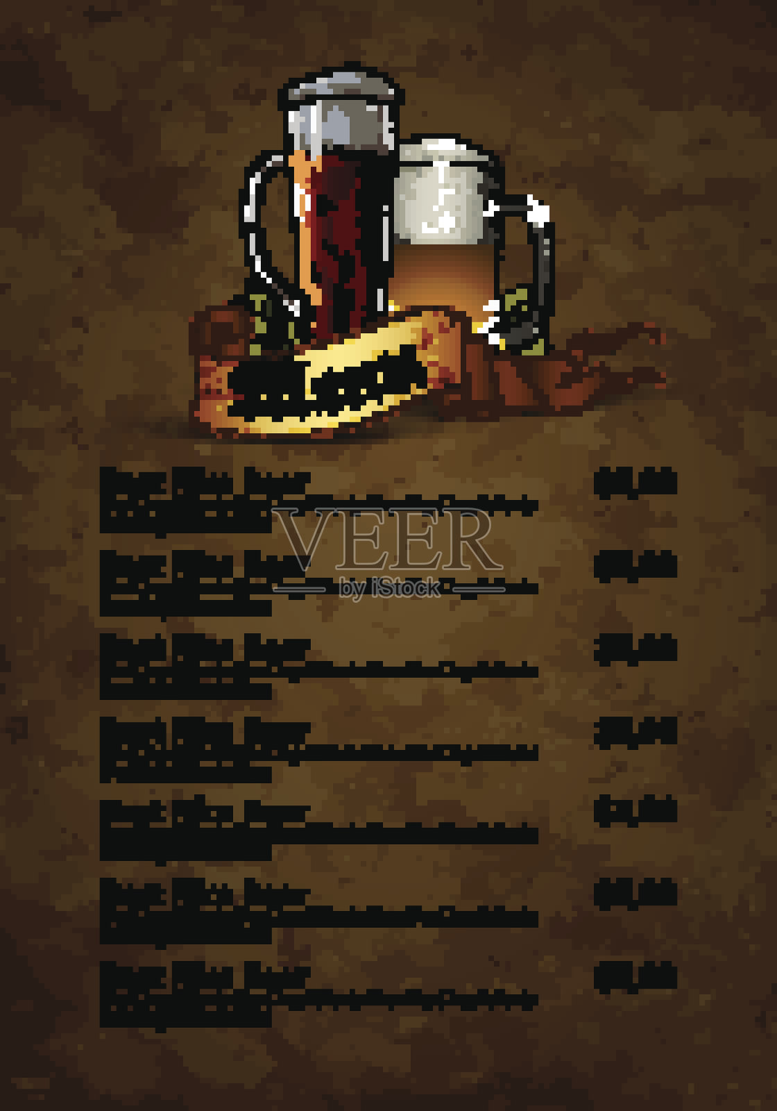 啤酒菜单设计插画图片素材