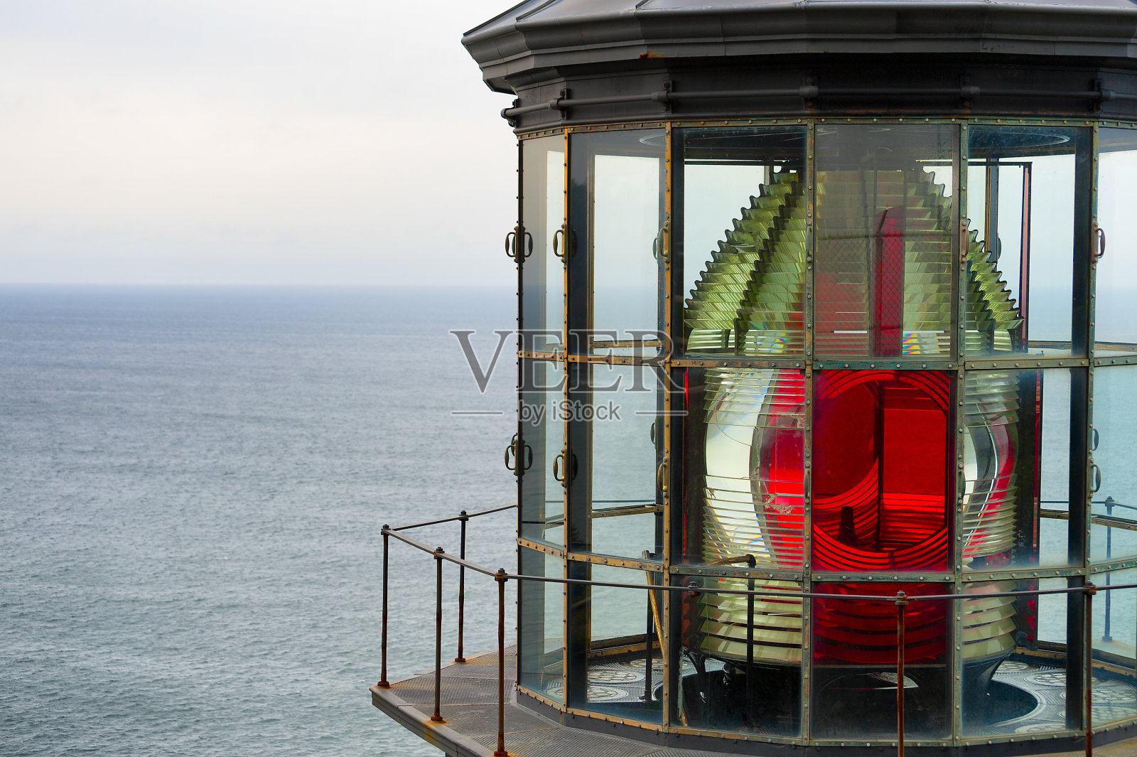 米尔斯角灯塔灯的特写照片摄影图片