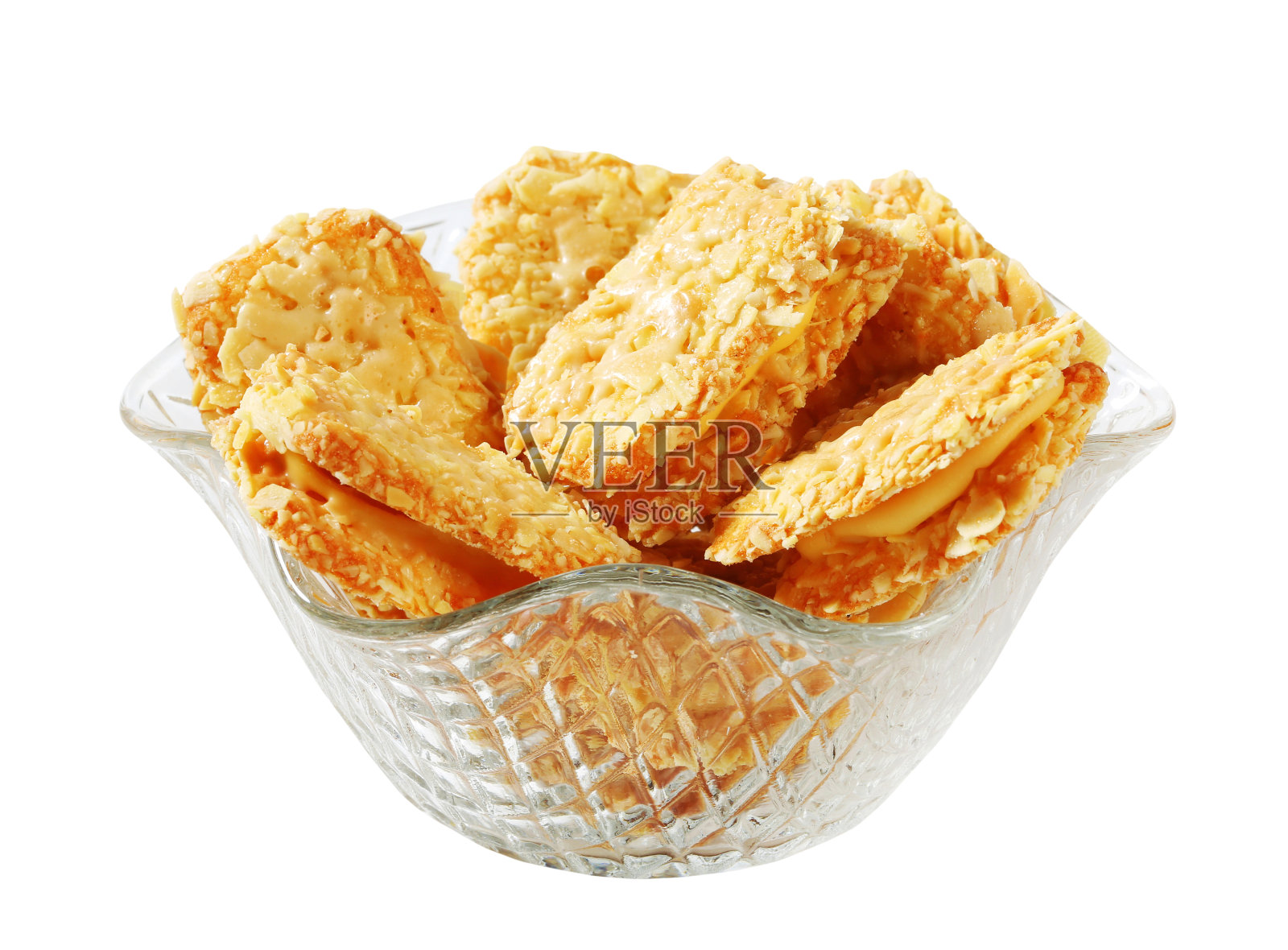 脆皮杏仁夹心饼干照片摄影图片