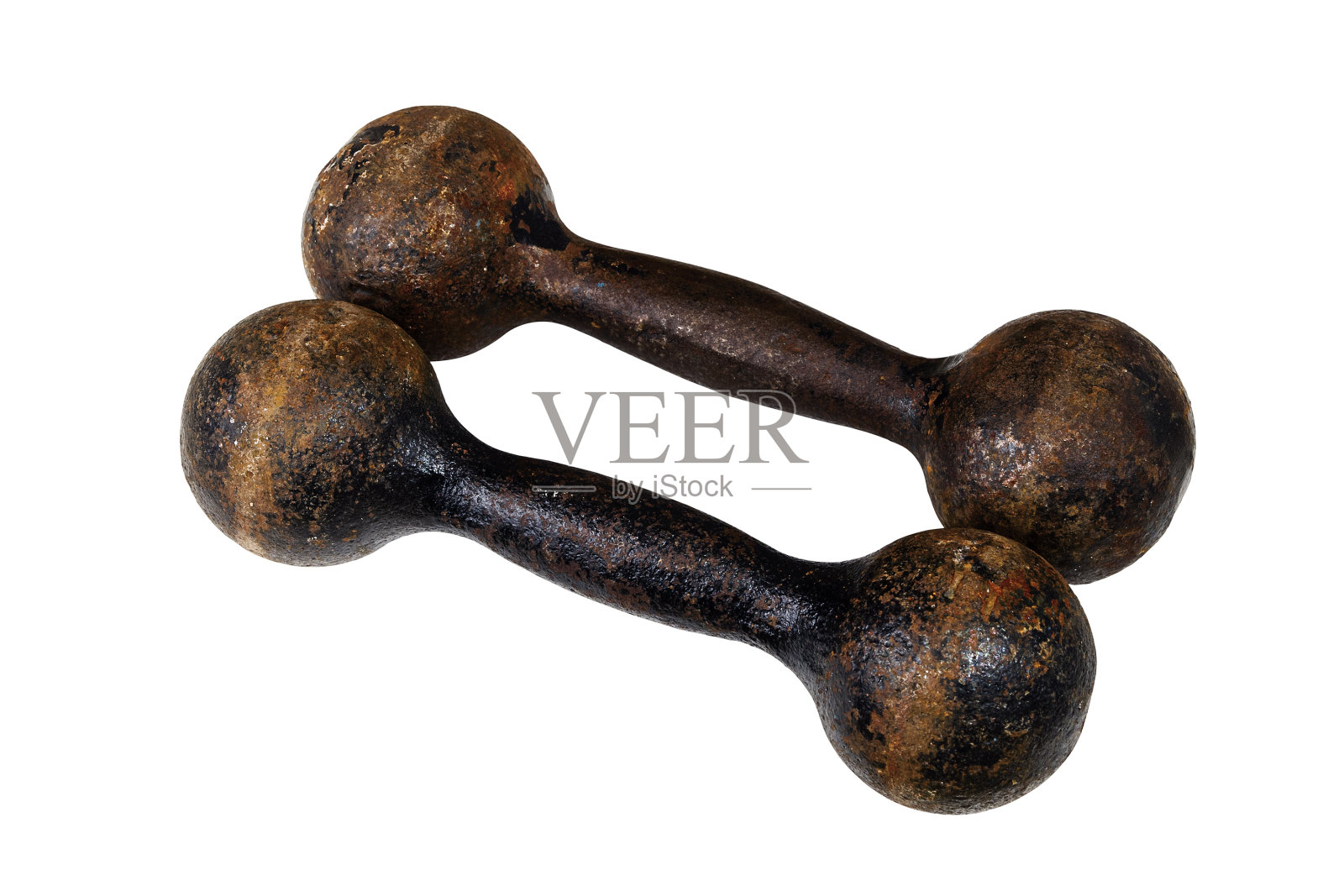 旧的、生锈的哑铃照片摄影图片