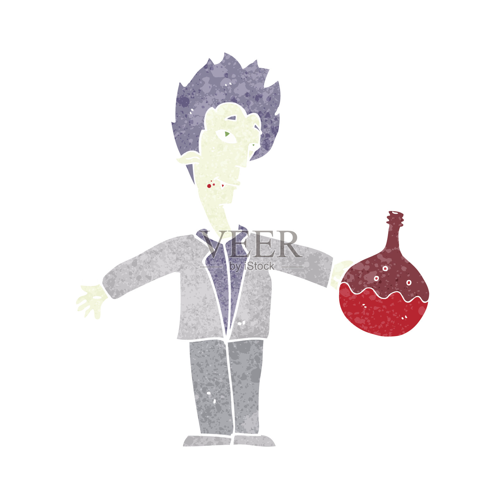 卡通吸血鬼的血插画图片素材