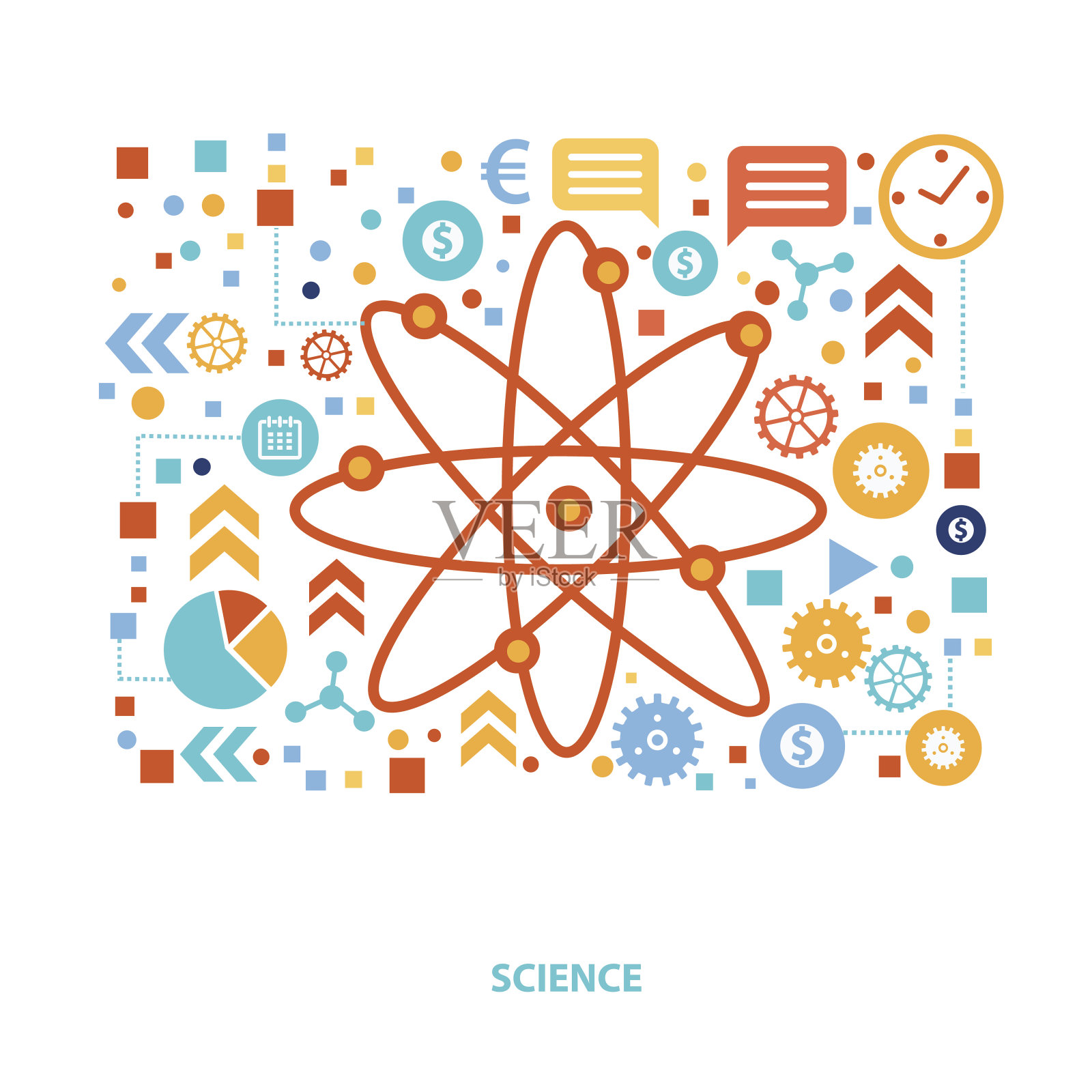 科学设计上洁净的背景，矢量插画图片素材