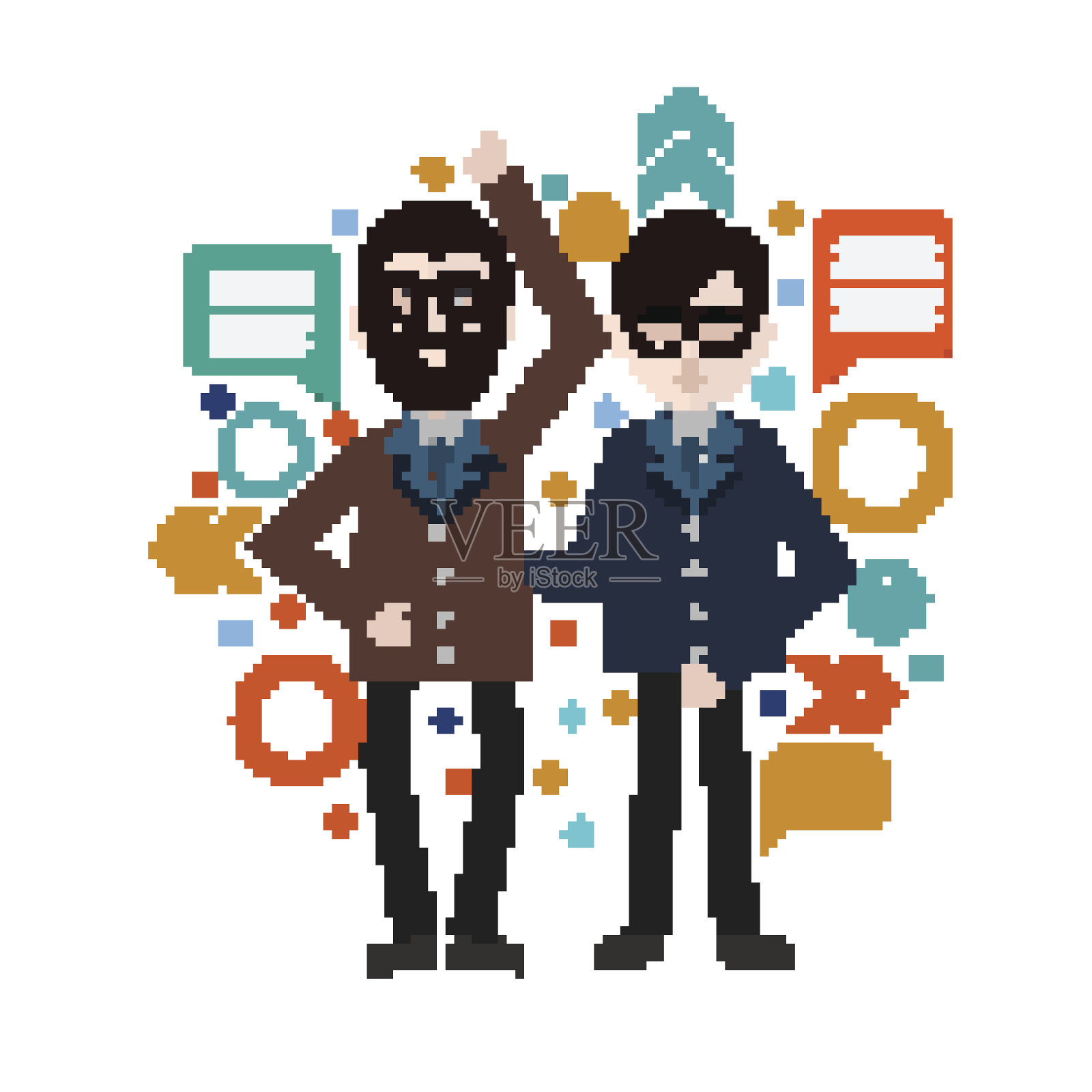 商人设计上干净的背景，矢量插画图片素材