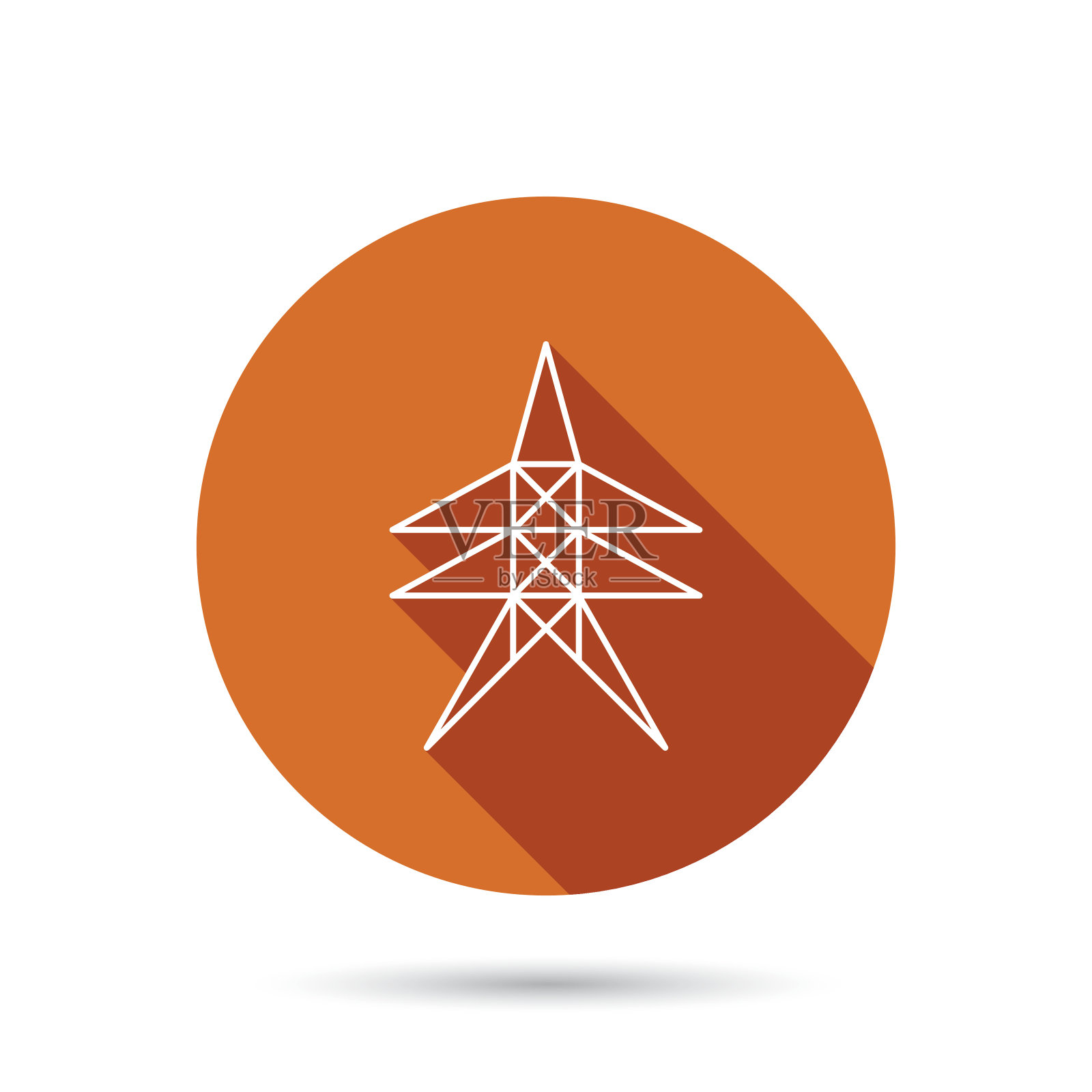 电力站图标。发电塔的迹象。插画图片素材