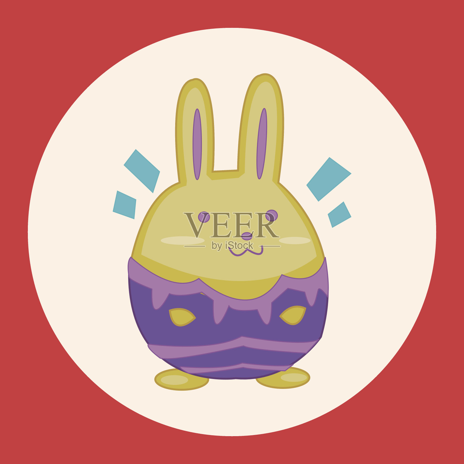 复活节兔子主题元素向量，eps设计元素图片