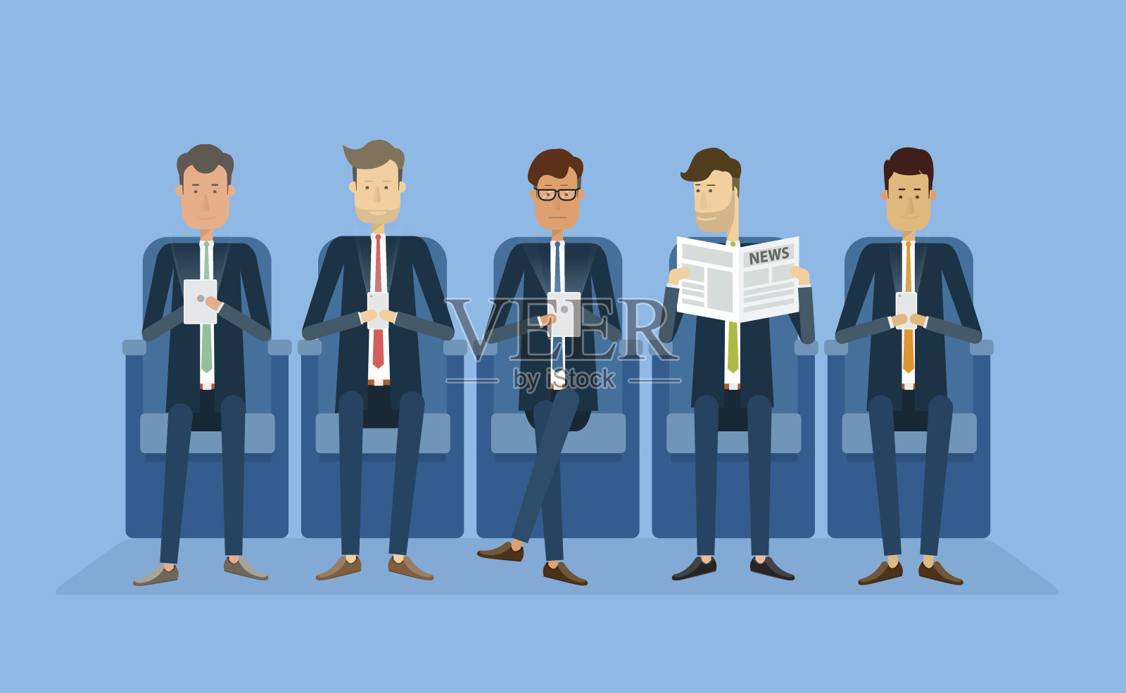 集团业务的人。业务联系。商业卡通人物。插画图片素材