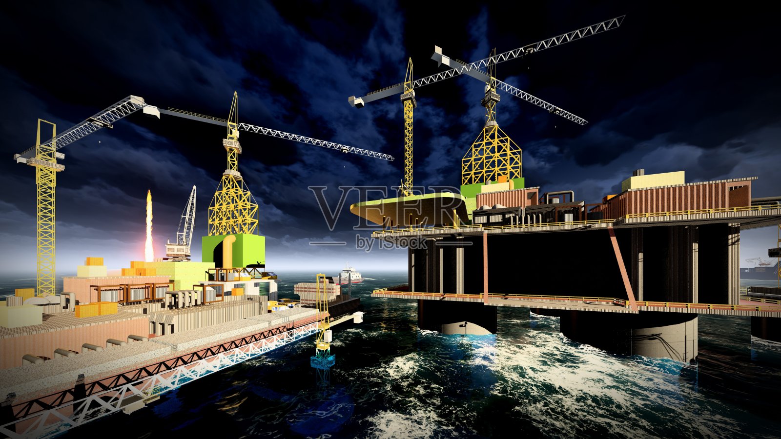 石油钻井平台照片摄影图片