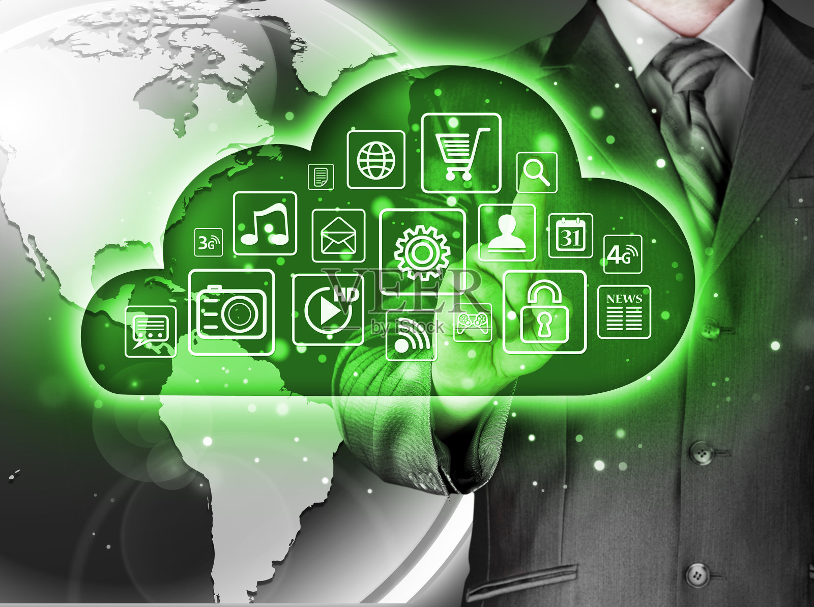 云计算触摸屏接口照片摄影图片