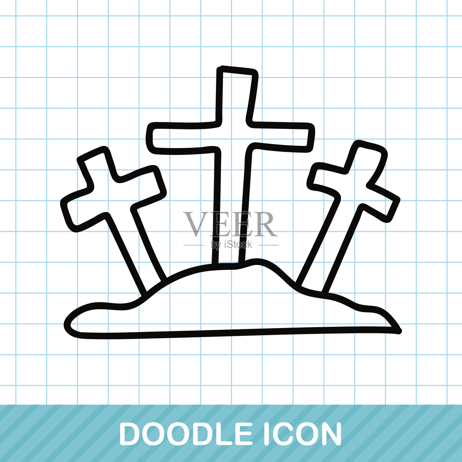 十字架上涂鸦插画图片素材