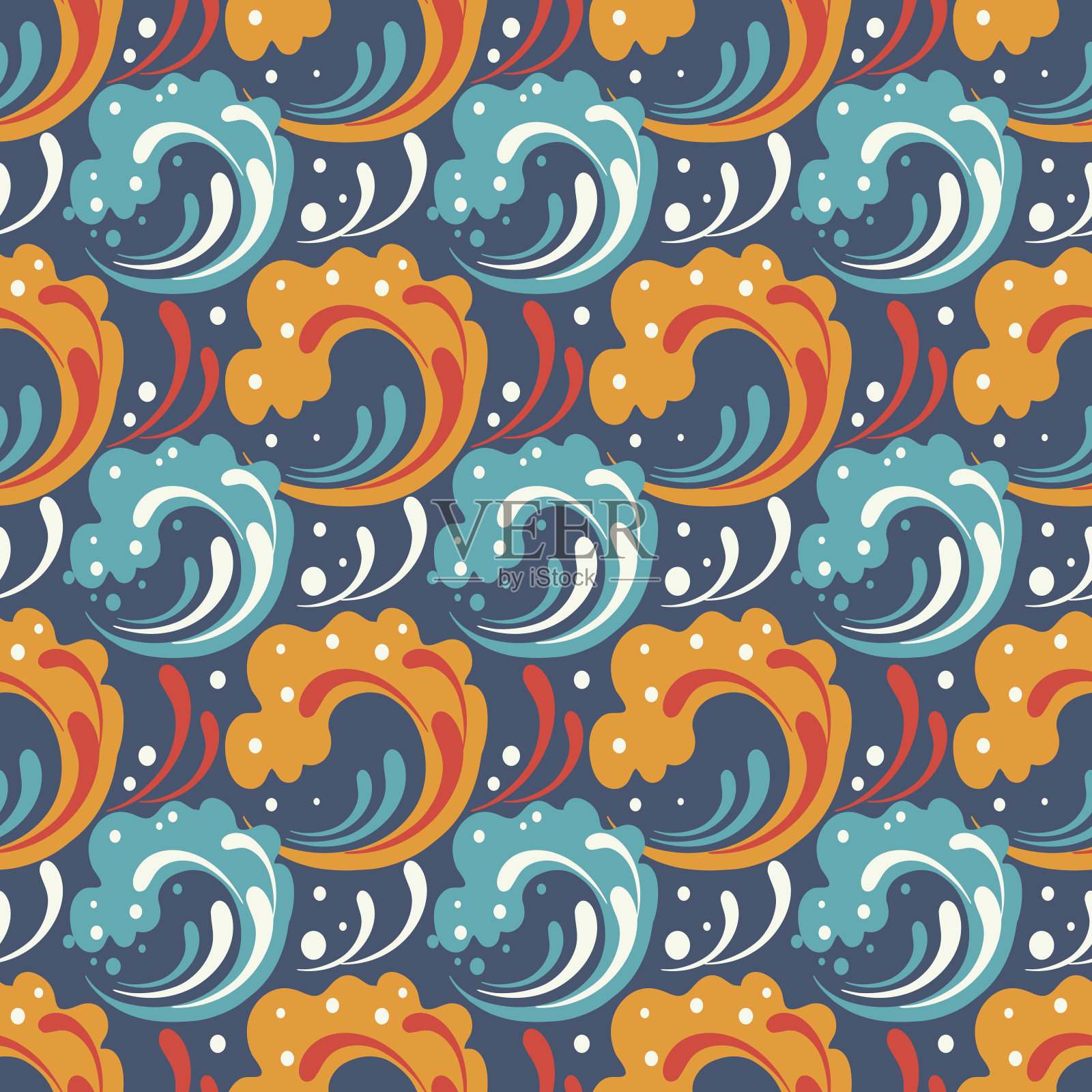 海上风暴插画图片素材