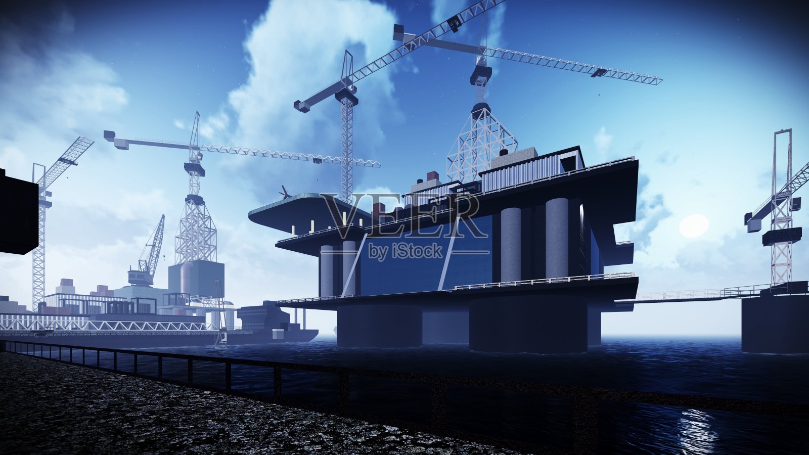 石油钻井平台照片摄影图片