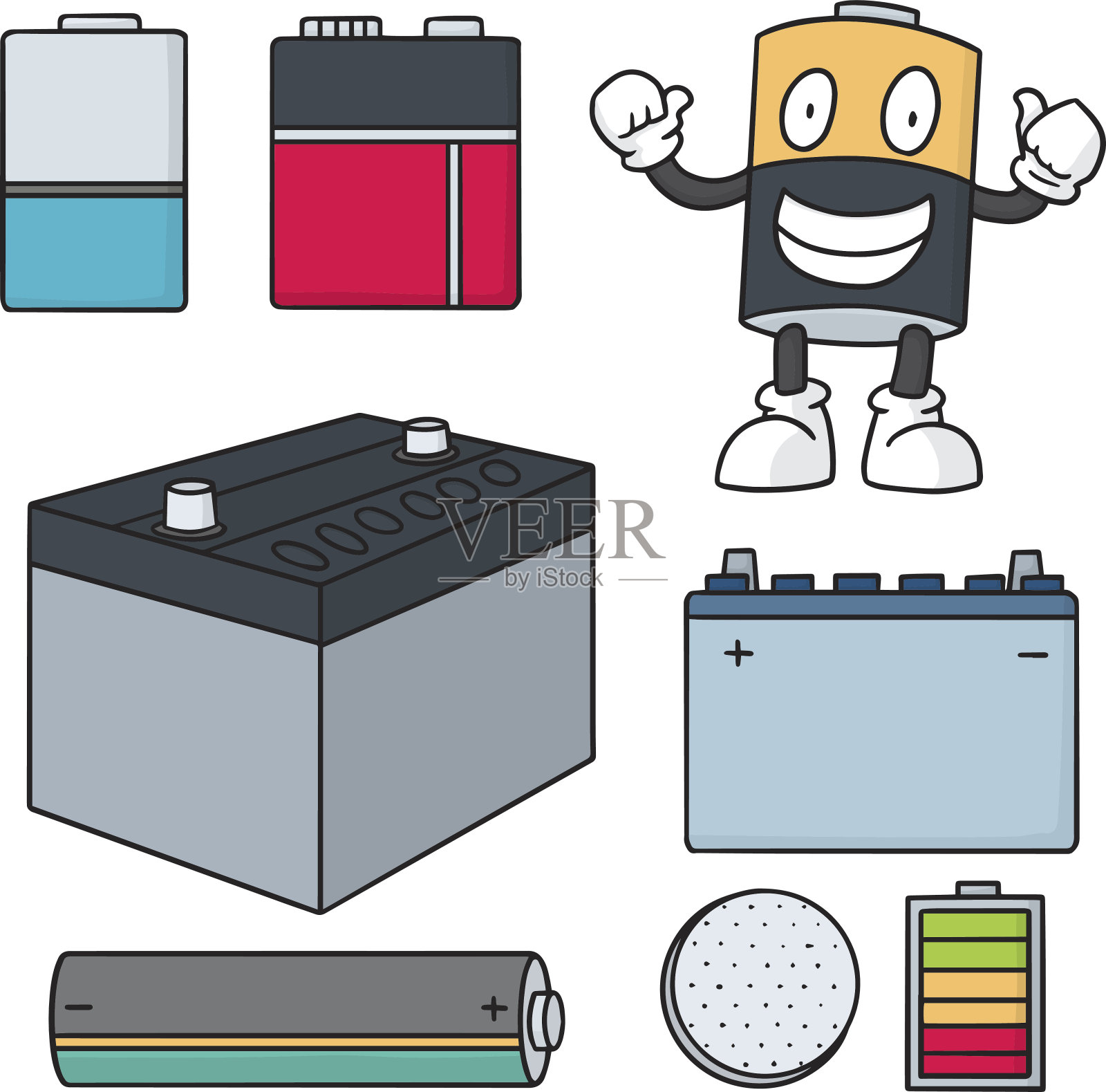 矢量电池组设计元素图片