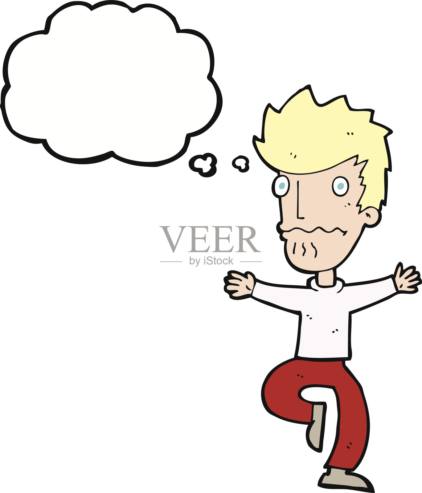 卡通人物用思想泡泡吓唬人设计元素图片