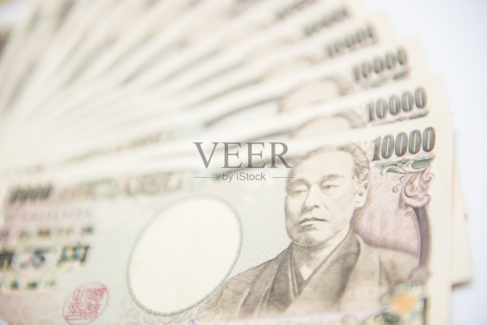 一堆1万日元的钞票照片摄影图片