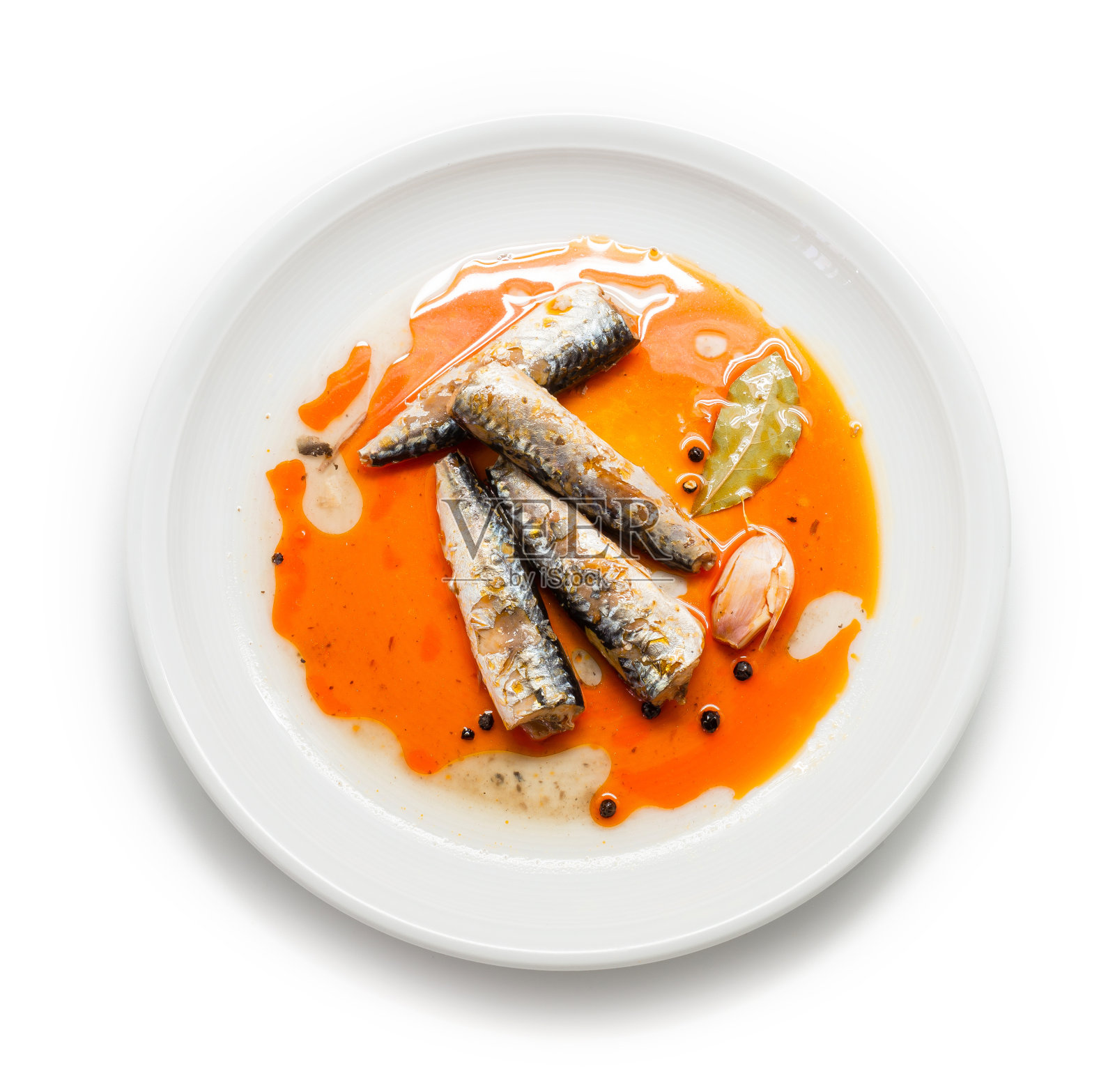 蕃茄汁腌鲭鱼照片摄影图片