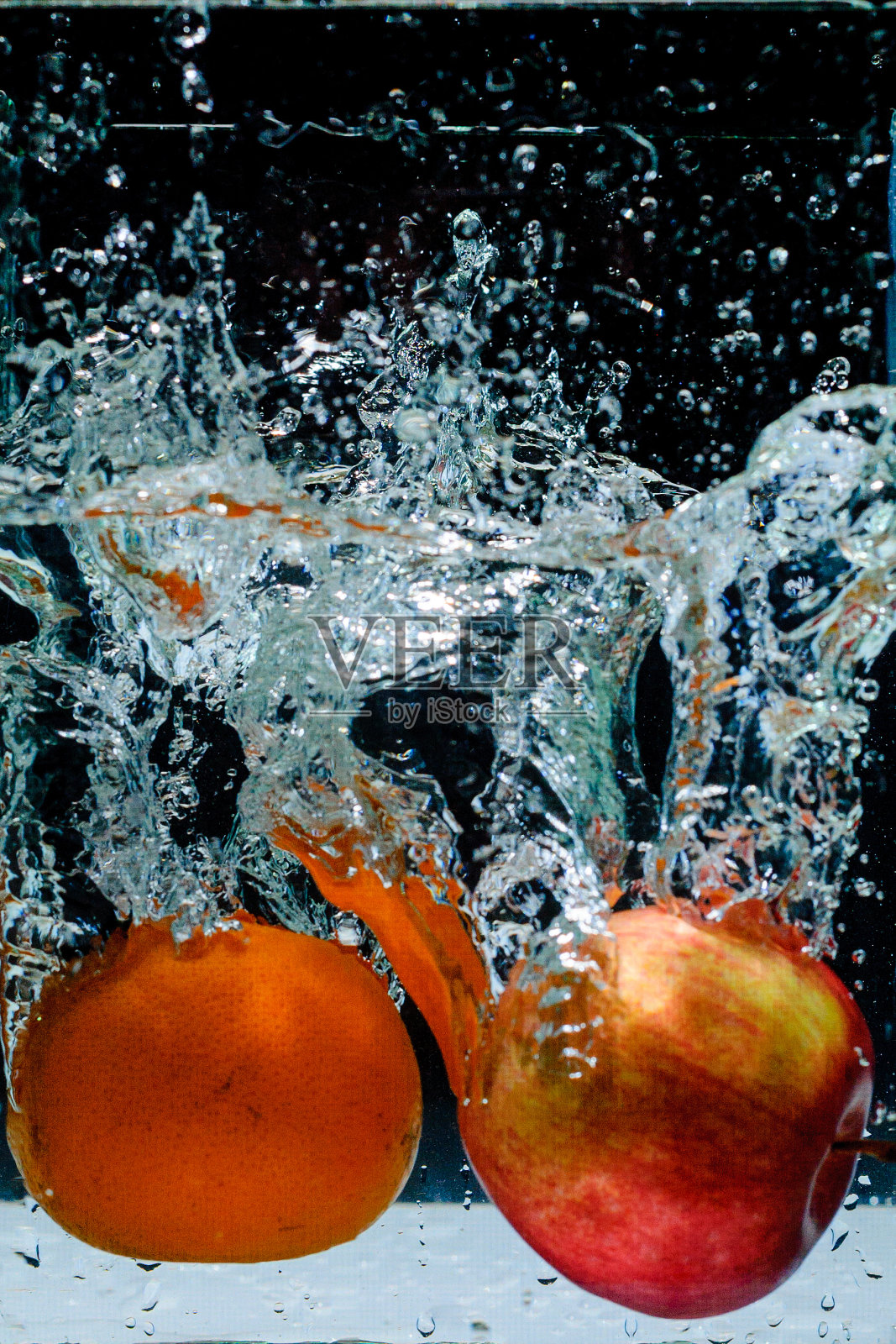 橙子和苹果和水照片摄影图片