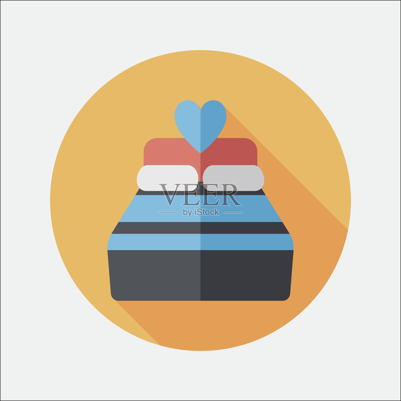 情人节情人床上的长影子图标，eps10图标素材