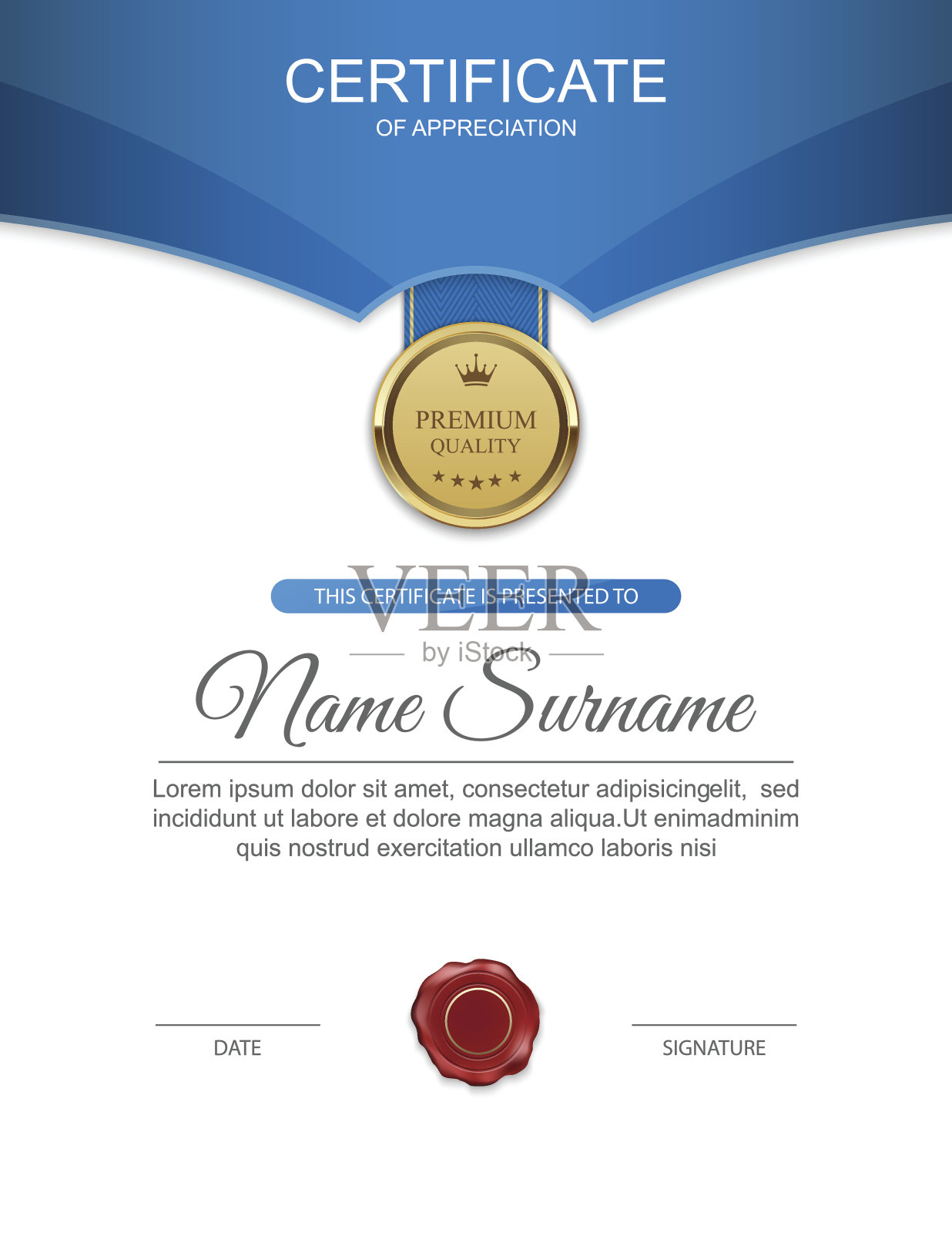 现代证书模板设计。向量照片摄影图片