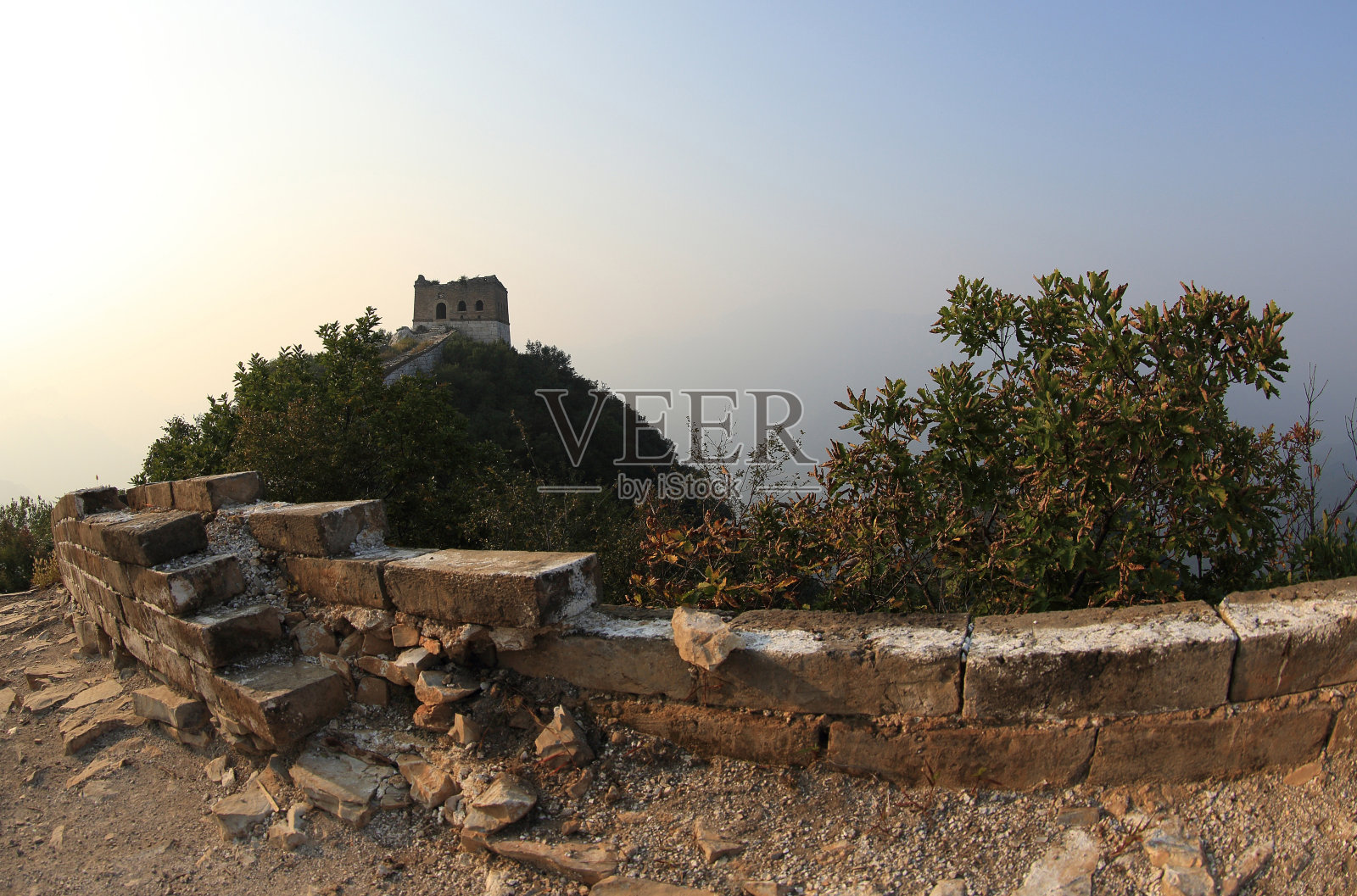 中国长城的日落照片摄影图片