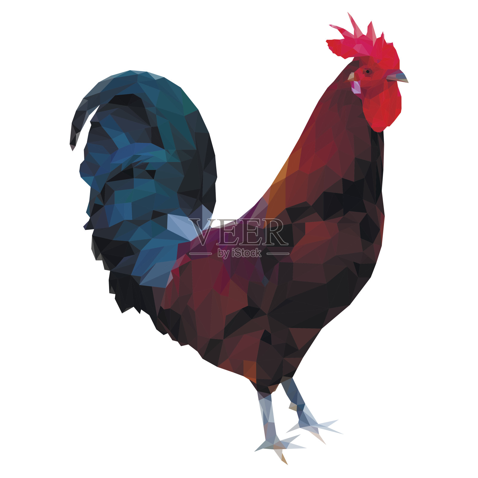 鸡的多边形插图设计元素图片