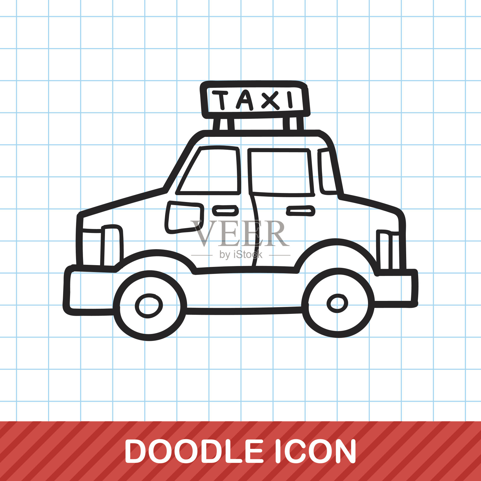 出租车涂鸦插画图片素材