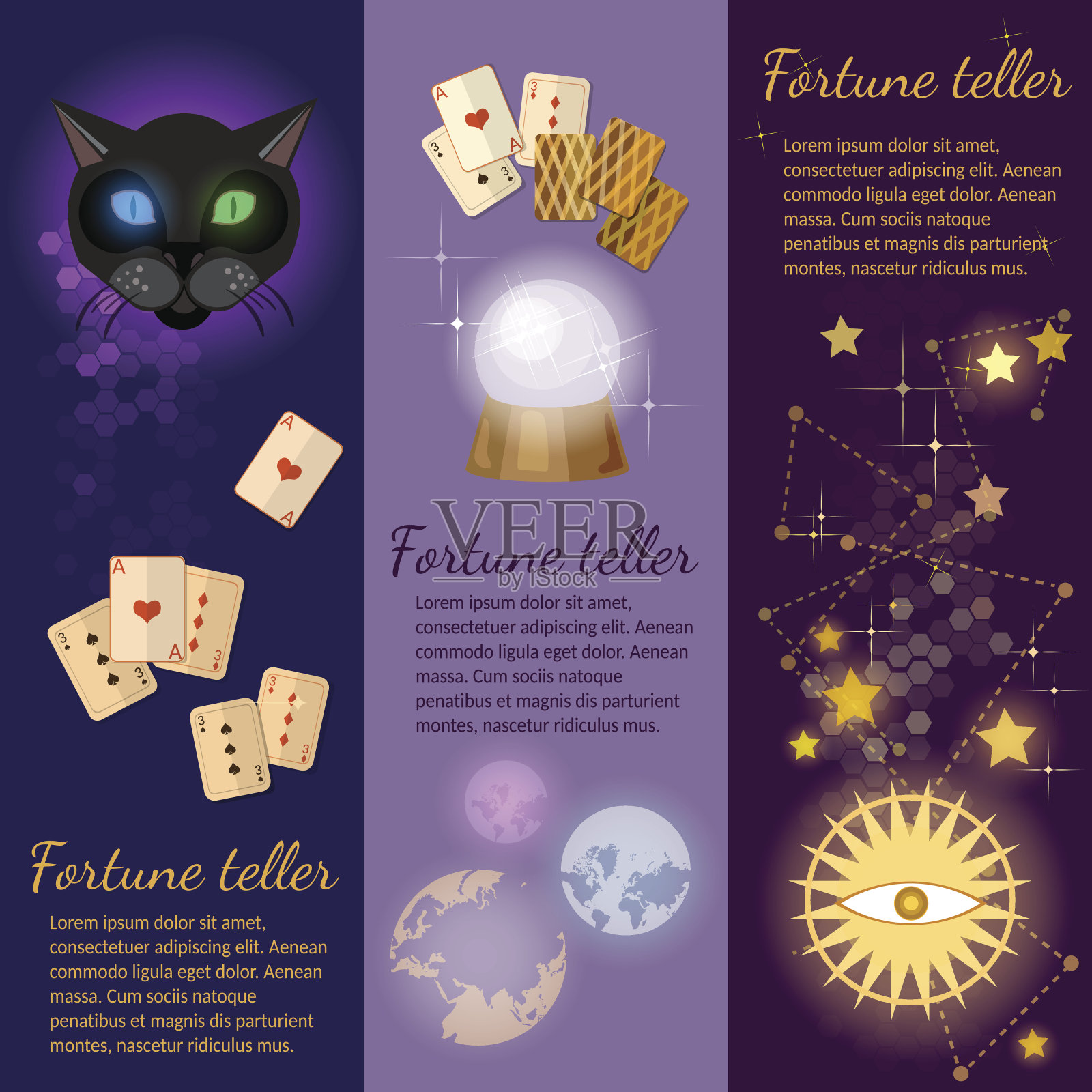 占星术和炼金术旗帜魔术算命插画图片素材