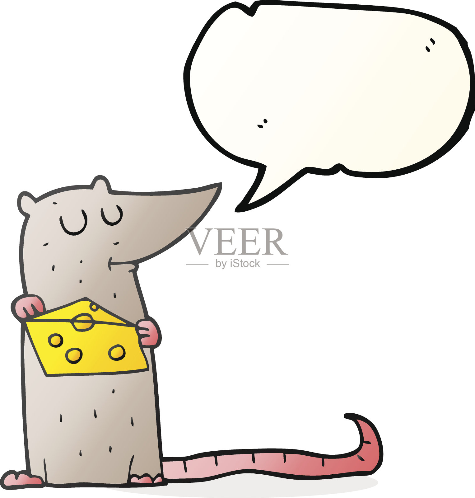 语音泡泡卡通奶酪老鼠设计元素图片