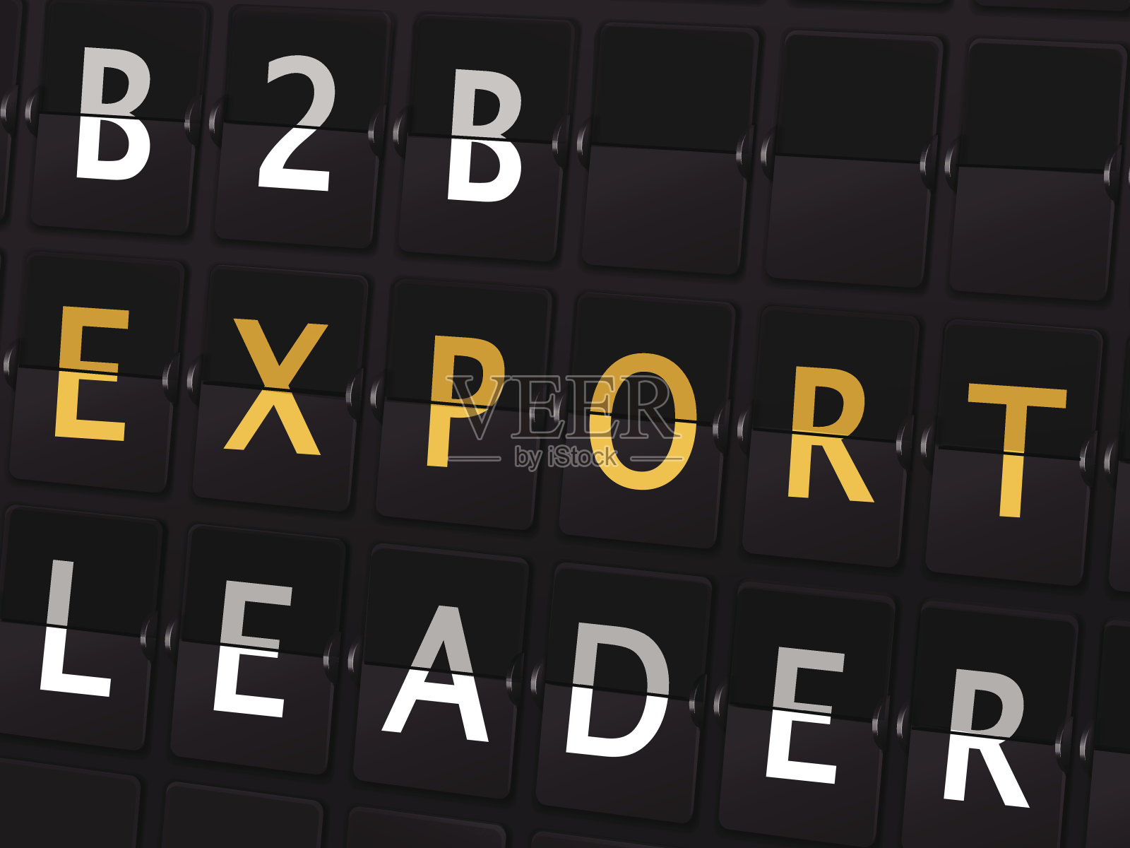 B2B出口领导者在机场板上的讲话插画图片素材