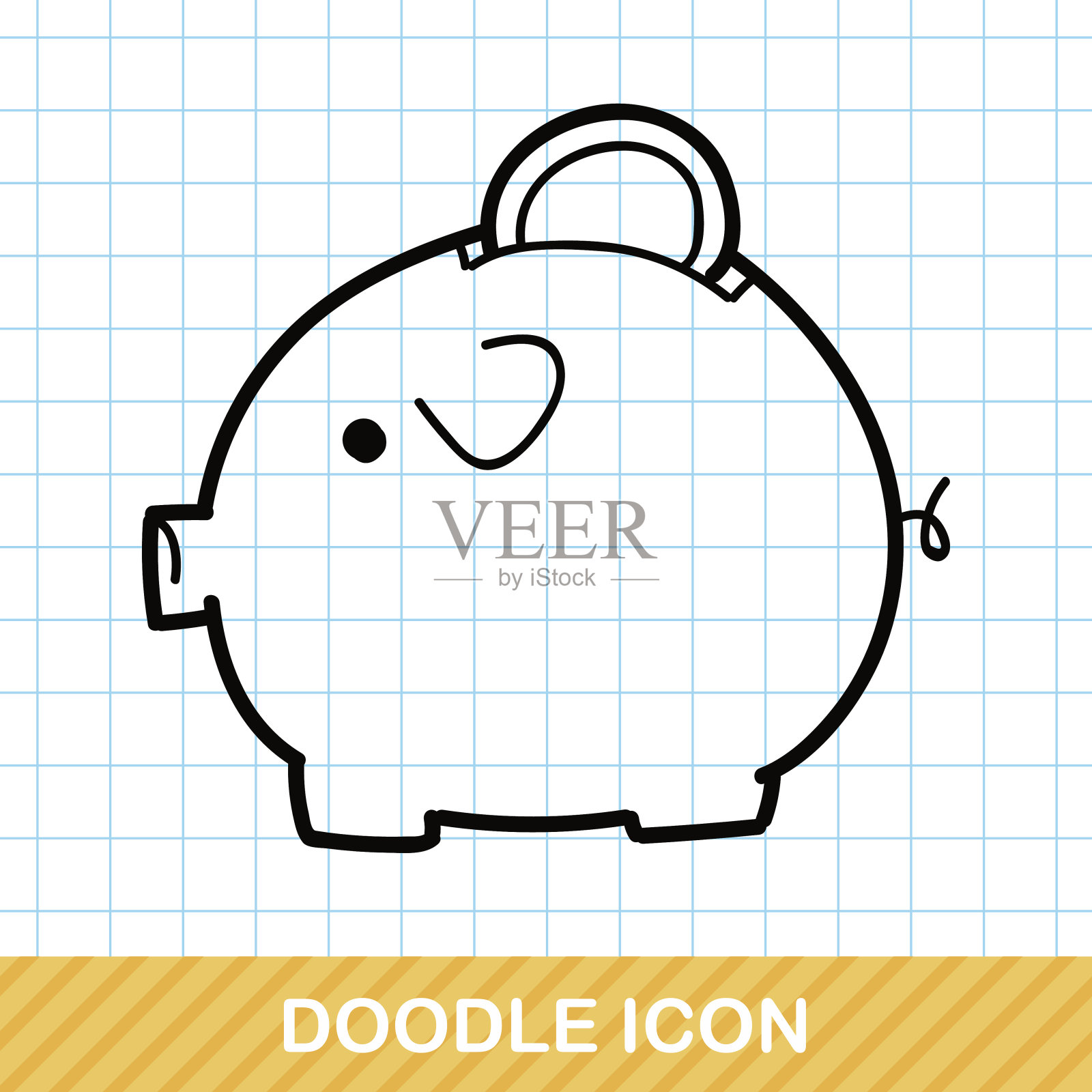 涂鸦的储蓄罐设计元素图片