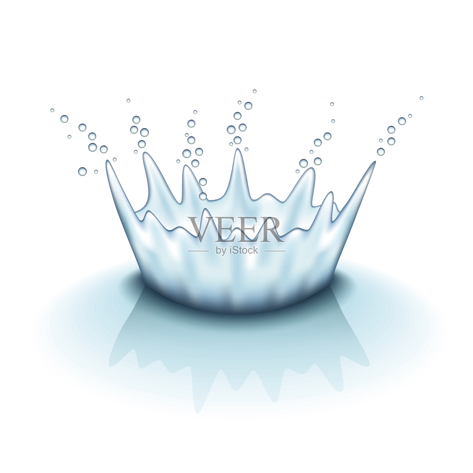 水飞溅孤立的白色载体插画图片素材