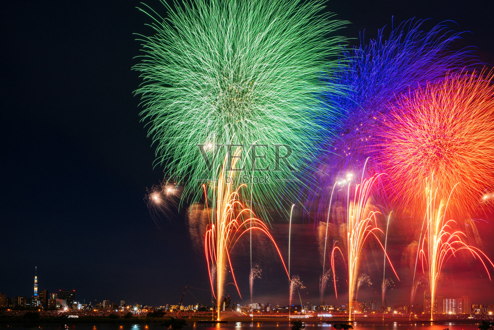 足立烟花，东京照片摄影图片