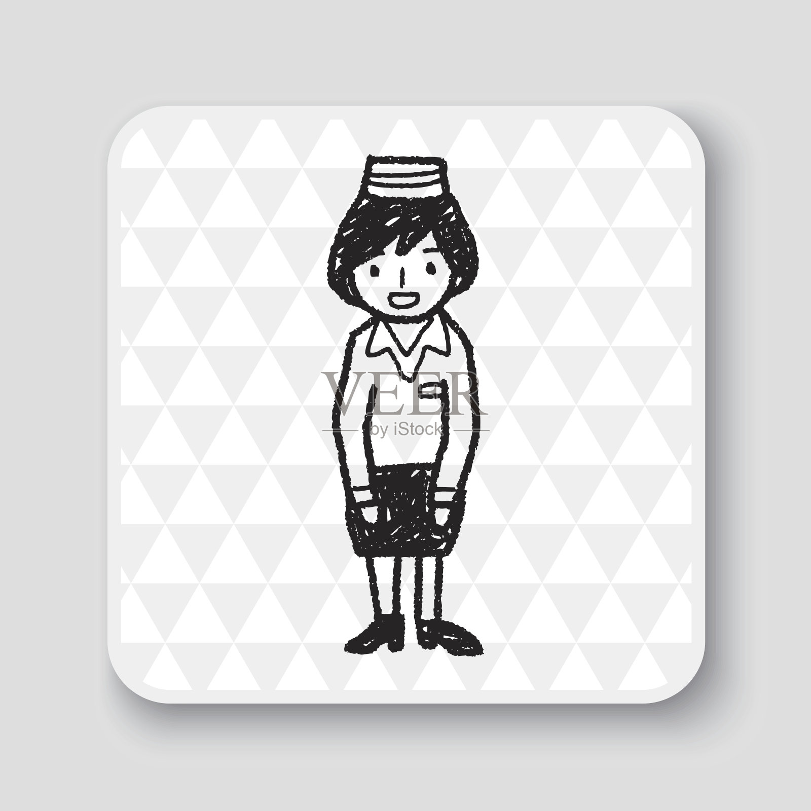 空姐涂鸦设计元素图片