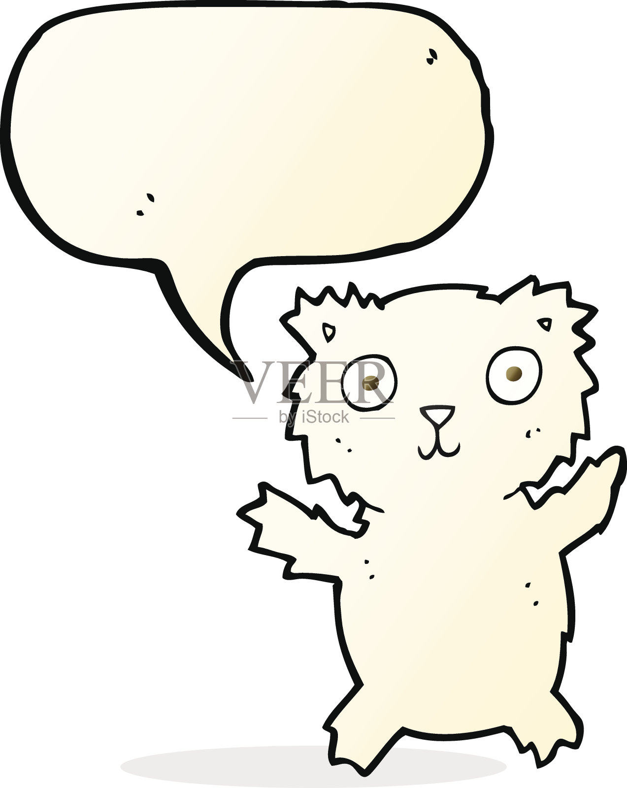 带有语音泡泡的卡通北极熊设计元素图片