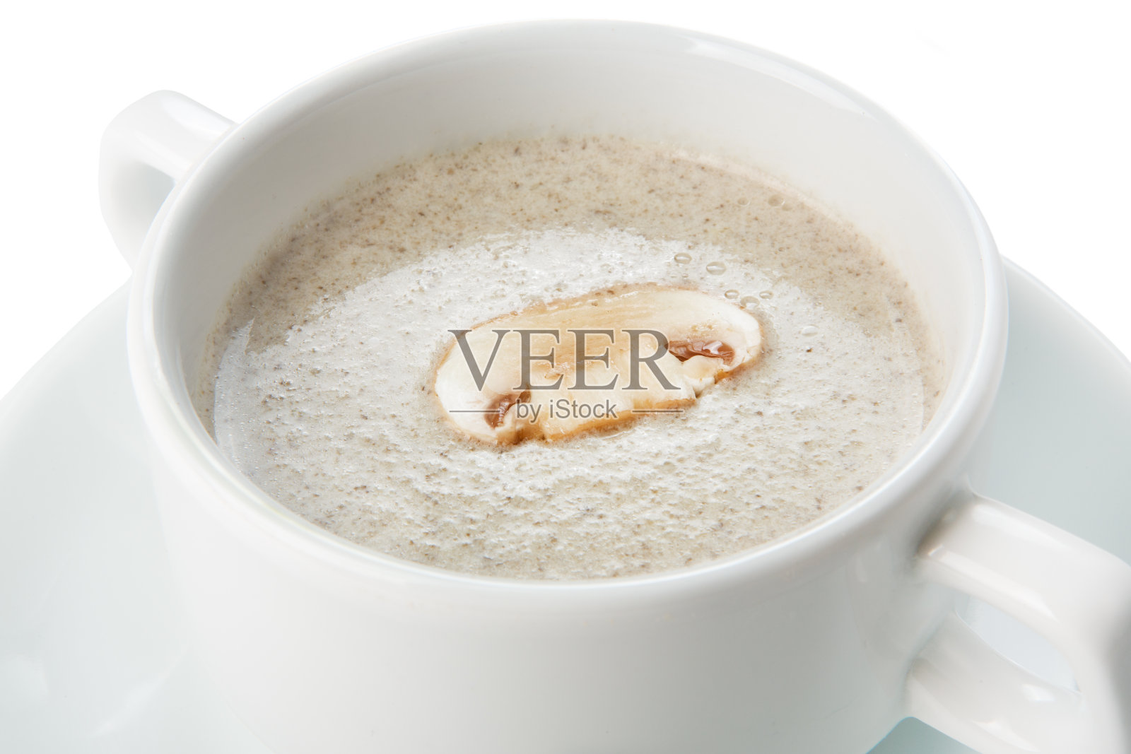 餐厅食品隔离-奶油蘑菇汤照片摄影图片