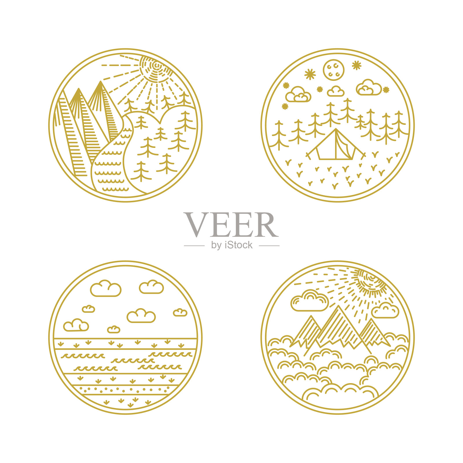 线性徽章和标志插画图片素材