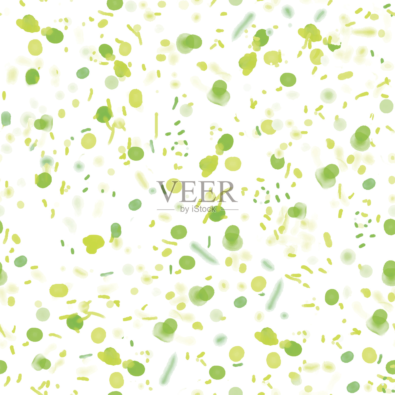 无缝夏日图案，水彩绿叶。矢量图插画图片素材