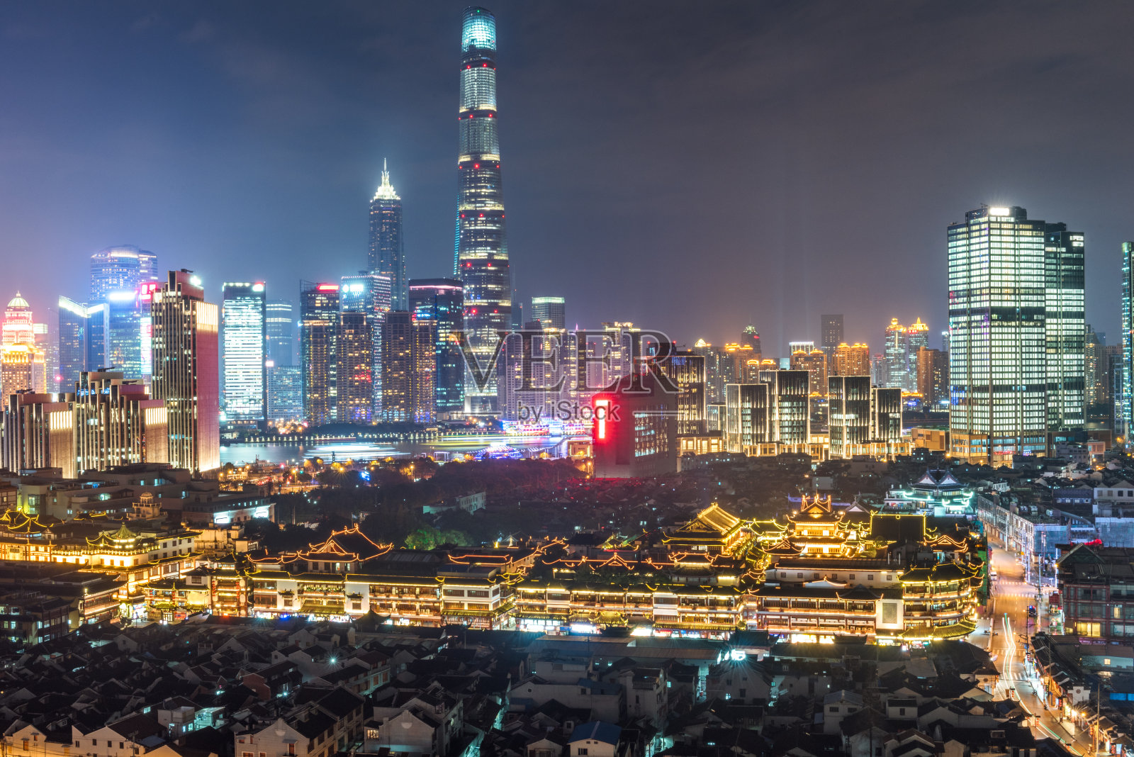 上海商圈夜景照片摄影图片