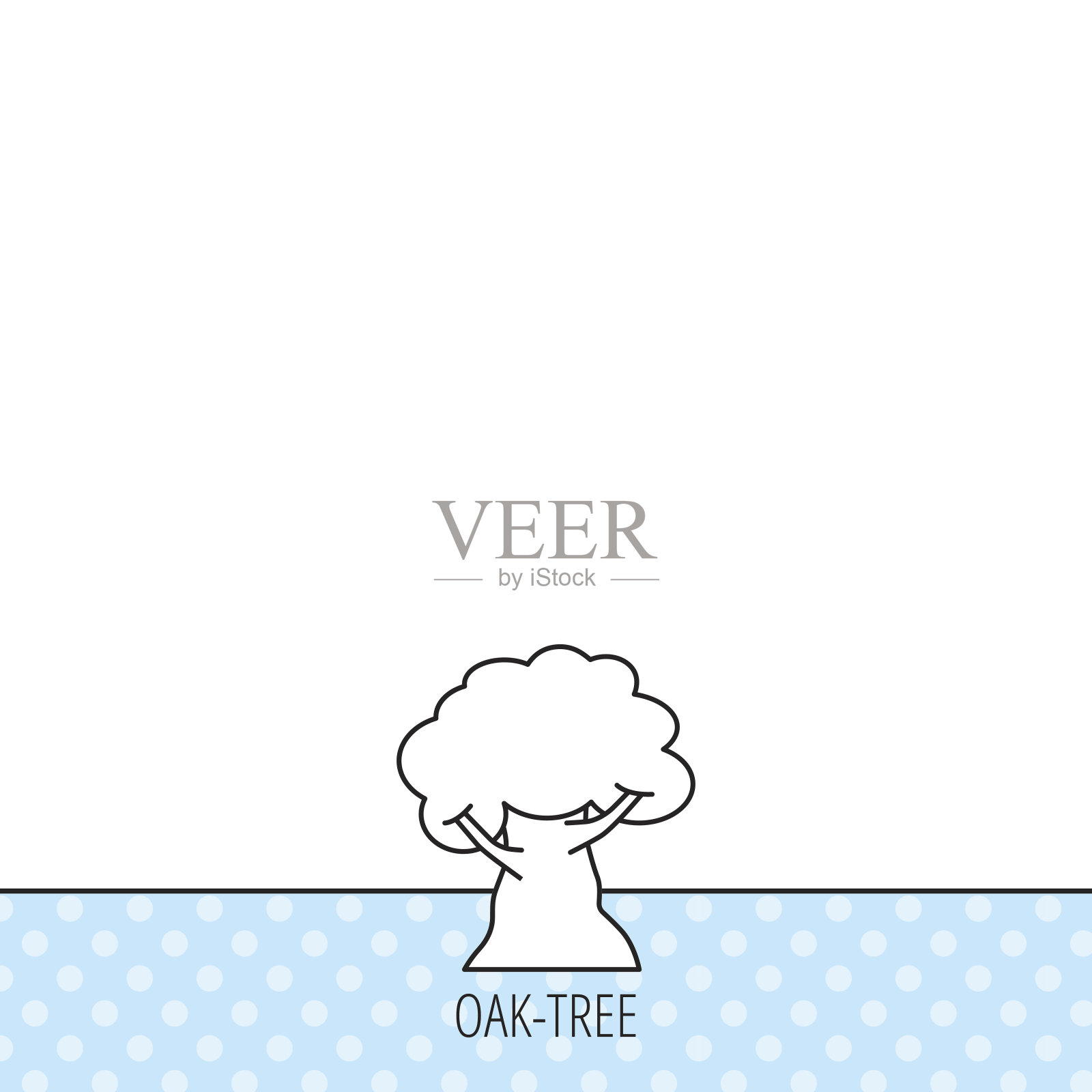 橡树图标。森林木的迹象。设计元素图片